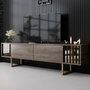 Hanah Home Gold Line Soporte para TV Nogal y Oro
